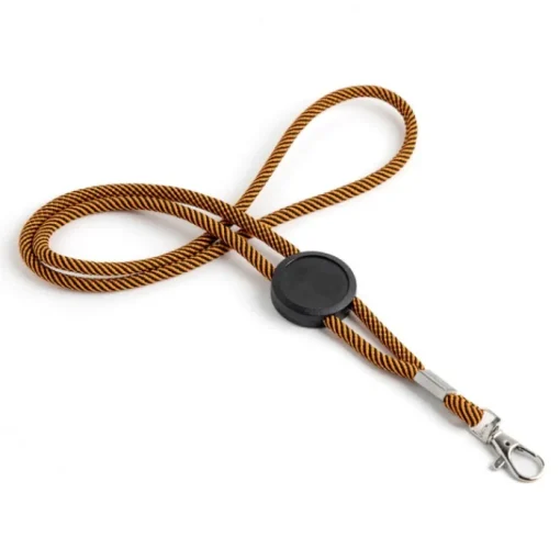 Gift Campaign Lanyard con logo tubolare in poliestere regolabile con design bicolore> Lanyard E Porta Badge Personalizzati