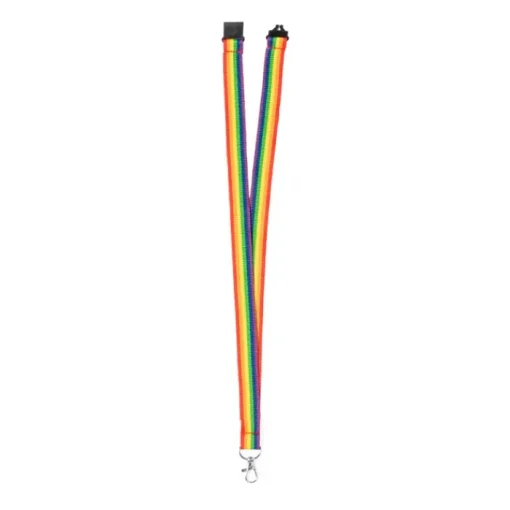 Gift Campaign Lanyard con trama arcobaleno in poliestere con chiusura di sicurezza> Lanyard E Porta Badge Personalizzati