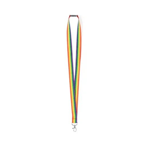 Gift Campaign Lanyard con trama arcobaleno in poliestere con chiusura di sicurezza> Lanyard E Porta Badge Personalizzati