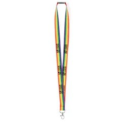 Gift Campaign Lanyard con trama arcobaleno in poliestere con chiusura di sicurezza></noscript> Lanyard E Porta Badge Personalizzati