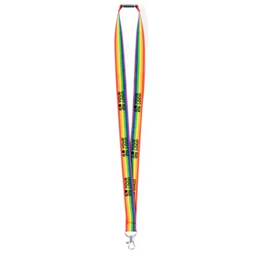 Gift Campaign Lanyard con trama arcobaleno in poliestere con chiusura di sicurezza> Lanyard E Porta Badge Personalizzati