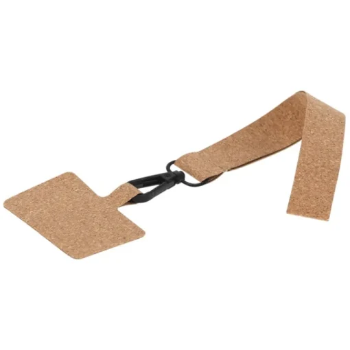 Gift Campaign Lanyard da polso per smartphone in sughero con moschettone nero> Braccialetti Pubblicitari