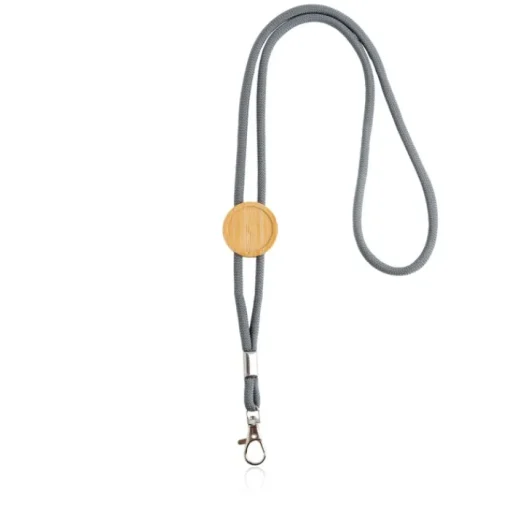 Gift Campaign Lanyard ecologico con design tubolare e regolatore in bambù> Lanyard E Porta Badge Personalizzati