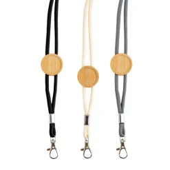 Gift Campaign Lanyard ecologico con design tubolare e regolatore in bambù></noscript> Lanyard E Porta Badge Personalizzati