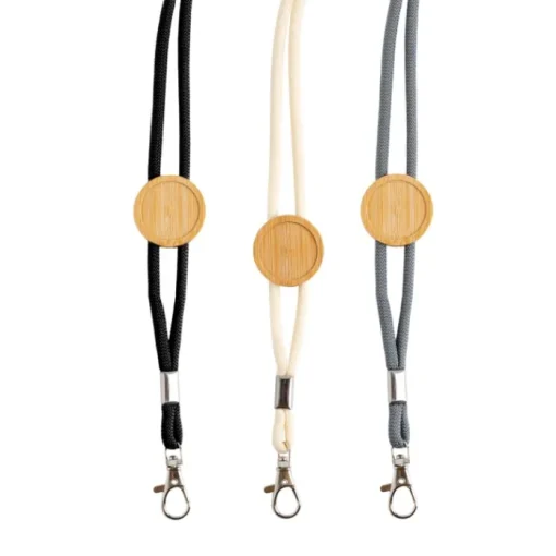 Gift Campaign Lanyard ecologico con design tubolare e regolatore in bambù> Lanyard E Porta Badge Personalizzati