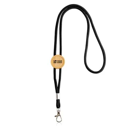 Gift Campaign Lanyard ecologico con design tubolare e regolatore in bambù> Lanyard E Porta Badge Personalizzati