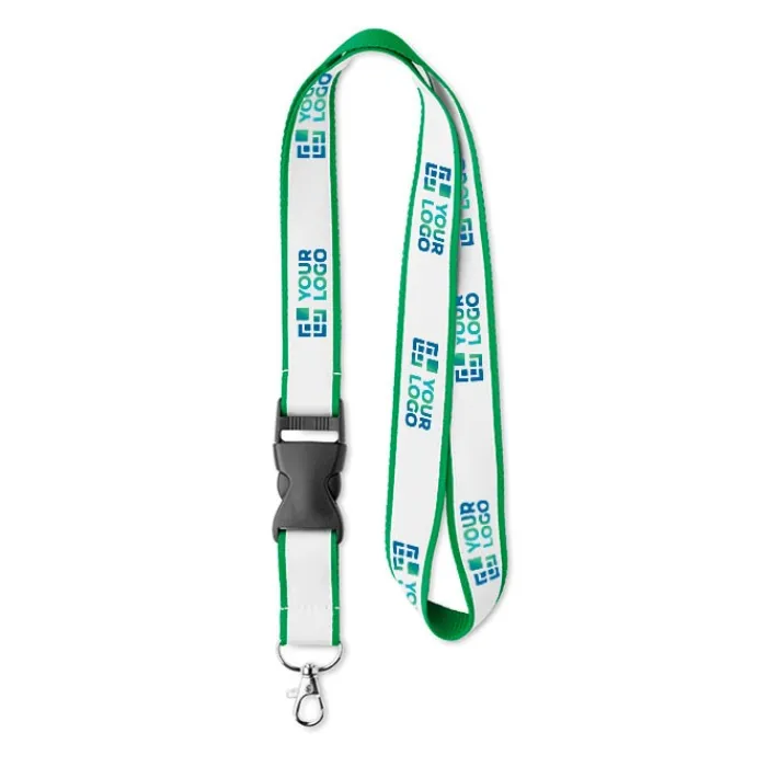 Gift Campaign Lanyard in poliestere con fettuccia satinata e fibbia Double Plus> Lanyard E Porta Badge Personalizzati