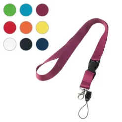Gift Campaign Lanyard in poliestere con doppio aggancio e fibbia Doubleclip Plus><noscript><img width=