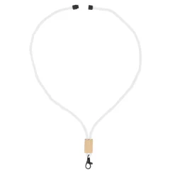 Gift Campaign Lanyard in RPET con dettaglio in bambù da personalizzare> Lanyard E Porta Badge Personalizzati