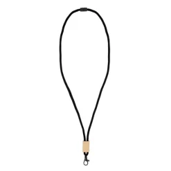 Gift Campaign Lanyard in RPET con dettaglio in bambù da personalizzare></noscript> Lanyard E Porta Badge Personalizzati