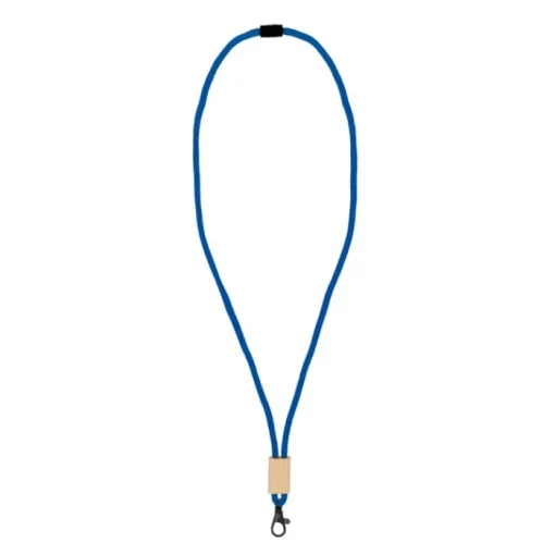 Gift Campaign Lanyard in RPET con dettaglio in bambù da personalizzare> Lanyard E Porta Badge Personalizzati