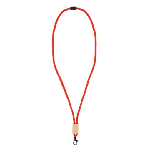 Gift Campaign Lanyard in RPET con dettaglio in bambù da personalizzare> Lanyard E Porta Badge Personalizzati