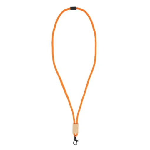 Gift Campaign Lanyard in RPET con dettaglio in bambù da personalizzare> Lanyard E Porta Badge Personalizzati