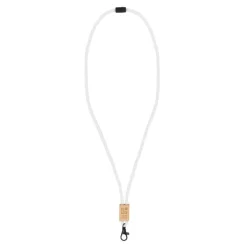 Gift Campaign Lanyard in RPET con dettaglio in bambù da personalizzare></noscript> Lanyard E Porta Badge Personalizzati