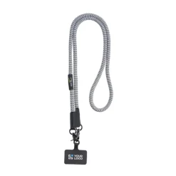Gift Campaign Lanyard in RPET con supporto per smartphone e doppio moschettone></noscript> Lanyard E Porta Badge Personalizzati