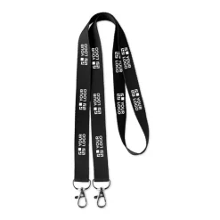Gift Campaign Lanyard personalizzato aperto in poliestere con doppio aggancio Duo> Lanyard E Porta Badge Personalizzati