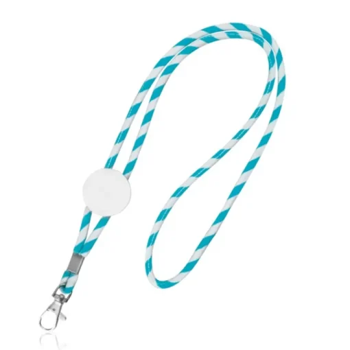 Gift Campaign Lanyard tubolare in poliestere con righe bianche e colore a scelta> Lanyard E Porta Badge Personalizzati