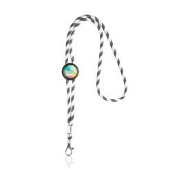 Gift Campaign Lanyard tubolare sostenibile in rPET con design a righe alternate> Lanyard E Porta Badge Personalizzati