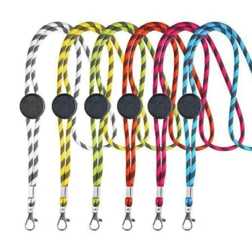 Gift Campaign Lanyard tubolare sostenibile in rPET con design a righe alternate> Lanyard E Porta Badge Personalizzati