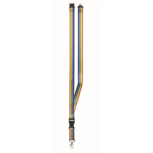 Gift Campaign Lanyards porta badge antistrozzo con fibbia a stacco Rainbow RPET> Lanyard E Porta Badge Personalizzati