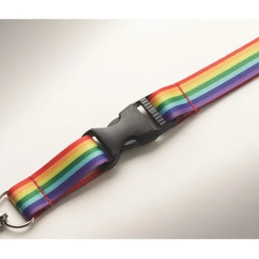 Gift Campaign Lanyards porta badge antistrozzo con fibbia a stacco Rainbow RPET> Lanyard E Porta Badge Personalizzati