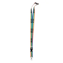 Gift Campaign Lanyards porta badge antistrozzo con fibbia a stacco Rainbow RPET></noscript> Lanyard E Porta Badge Personalizzati