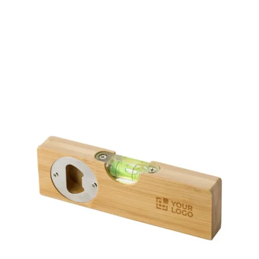 Gift Campaign Livella professionale in bambù pubblicitaria con apribottiglie DIY> Altri Attrezzi