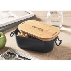 Gift Campaign Lunch box con coperchio in bambù e chiusura laterale a clip 700ml></noscript> Porta Pranzo