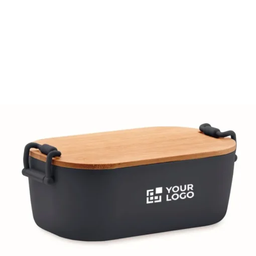 Gift Campaign Lunch box con coperchio in bambù e chiusura laterale a clip 700ml> Porta Pranzo