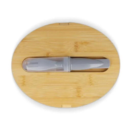 Gift Campaign Lunch box con coperchio in bambù e posate con chiusura elastica> Porta Pranzo