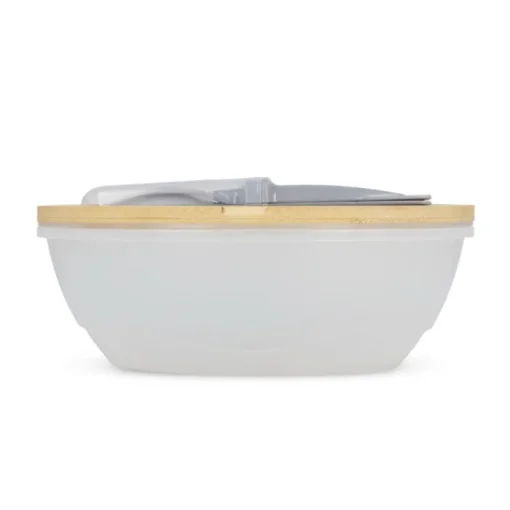Gift Campaign Lunch box con coperchio in bambù e posate con chiusura elastica> Porta Pranzo