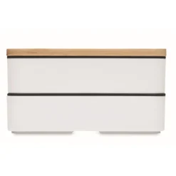 Gift Campaign Lunch box doppio scomparto con posate in PP riciclato e bambù 800ml><noscript><img width=