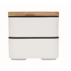 Gift Campaign Lunch box doppio scomparto con posate in PP riciclato e bambù 800ml><noscript><img width=
