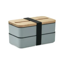 Gift Campaign Lunch box doppio scomparto con posate in PP riciclato e bambù 800ml><noscript><img width=