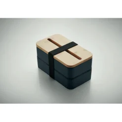 Gift Campaign Lunch box doppio scomparto con posate in PP riciclato e bambù 800ml><noscript><img width=