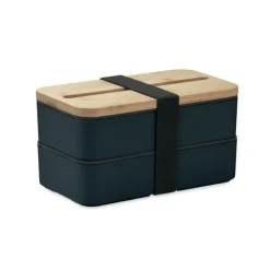 Gift Campaign Lunch box doppio scomparto con posate in PP riciclato e bambù 800ml><noscript><img width=