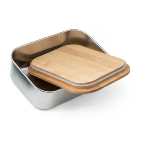 Gift Campaign Lunch box ermetico in acciaio inox e bambù con elastico 800ml Scandi> Porta Pranzo