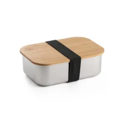 Gift Campaign Lunch box ermetico in acciaio inox e bambù con elastico 800ml Scandi></noscript> Porta Pranzo