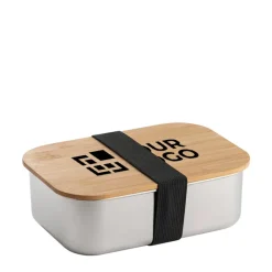 Gift Campaign Lunch box ermetico in acciaio inox e bambù con elastico 800ml Scandi></noscript> Porta Pranzo