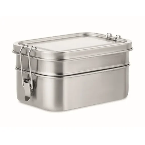 Gift Campaign Lunch box in acciaio inossidabile con 2 scomparti 1,2L Double> Porta Pranzo