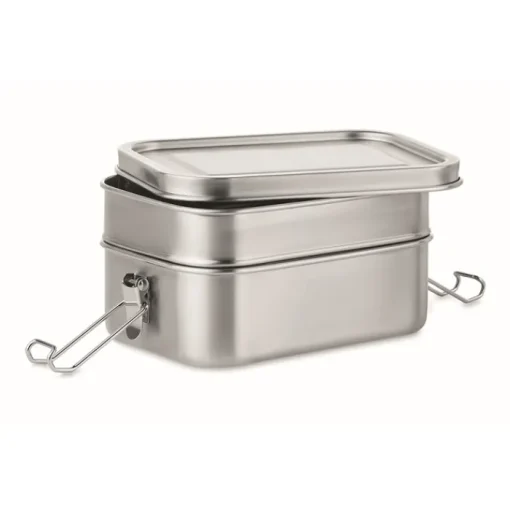 Gift Campaign Lunch box in acciaio inossidabile con 2 scomparti 1,2L Double> Porta Pranzo