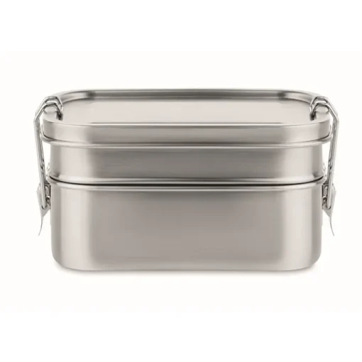 Gift Campaign Lunch box in acciaio inossidabile con 2 scomparti 1,2L Double> Porta Pranzo