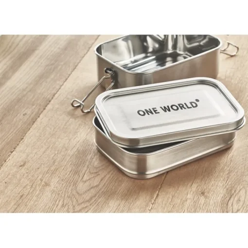 Gift Campaign Lunch box in acciaio inossidabile con 2 scomparti 1,2L Double> Porta Pranzo