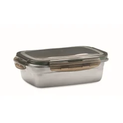 Gift Campaign Lunch box in acciaio inox riciclato con coperchio a 4 chiusure 850ml> Porta Pranzo