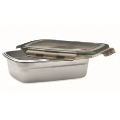 Gift Campaign Lunch box in acciaio inox riciclato con coperchio a 4 chiusure 850ml> Porta Pranzo
