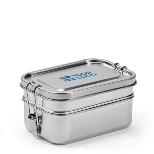 Gift Campaign Lunch box in acciaio inox riciclato satinato con fibbie laterali 1,05l> Porta Pranzo