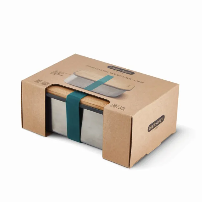 Gift Campaign Lunch box in acciaio inox con coperchio e fascia Black+Blum da 1,25l> Porta Pranzo