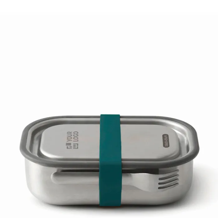 Gift Campaign Lunch box in acciaio inox con posate e fascia Black+Blum da 1 litro> Porta Pranzo