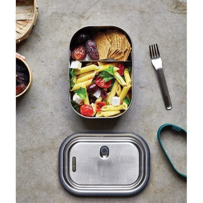 Gift Campaign Lunch box in acciaio inox con posate e fascia Black+Blum da 1 litro> Porta Pranzo
