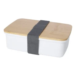 Gift Campaign Lunch box in plastica riciclata con coperchio in bambù e fascia 750ml> Porta Pranzo